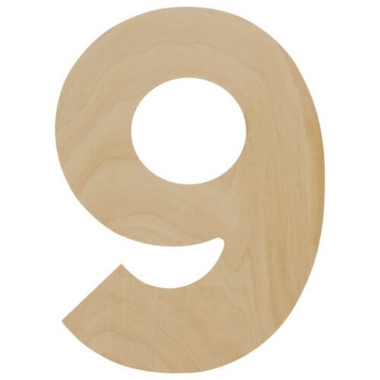 Woodpeckers; Wooden Number 9, 12 inch or 8 inch, Unfinished Large Wood Numbers for Crafts | Woodpeckers; Category:Letters & Numbers; Image:1